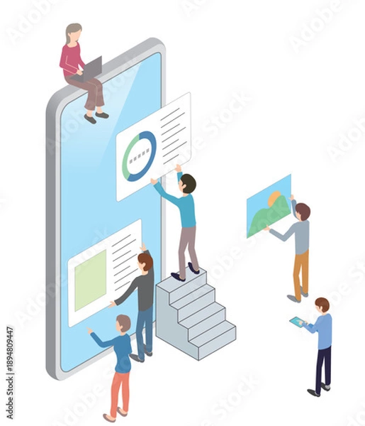 Fototapeta サイト構築をしている人のイメージ