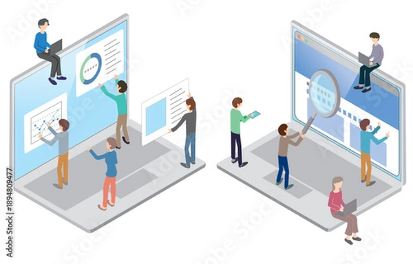 Fototapeta サイト構築をしている人のイメージ