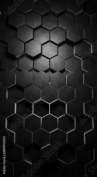 Obraz Abstract dark background featuring a repeating hexagonal pattern