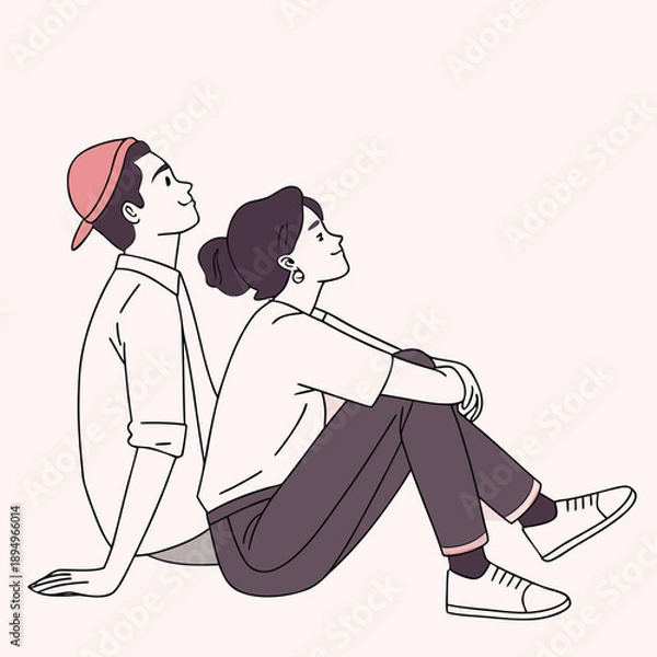 Obraz Sitting Back to Back 1