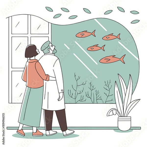 Obraz Watching Aquarium Fish