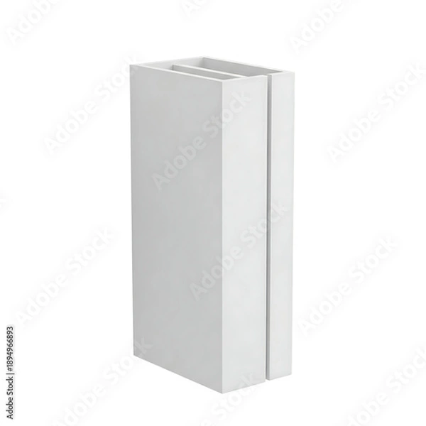 Obraz Tall rectangular planter with divided opening isolated on a transparent background