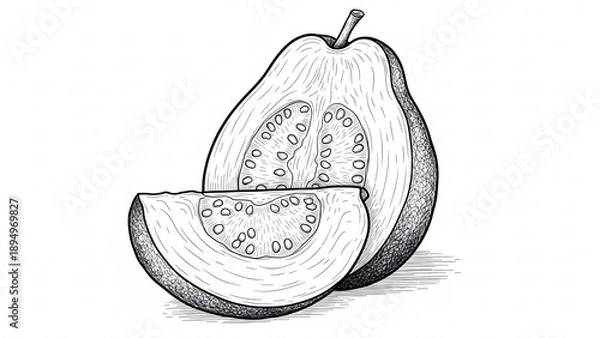 Obraz Guava Fruit Sketch
