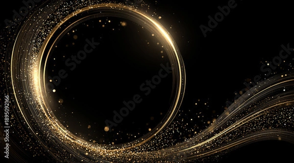 Obraz ラグジュアリーなゴールドのグリッターサークル（イベント、記念日、ビジネス・表彰、エンタメ、動画）