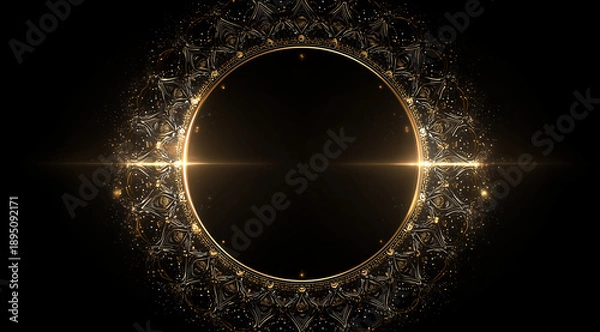 Obraz ラグジュアリーなゴールドのグリッターサークル（イベント、記念日、ビジネス・表彰、エンタメ、動画）