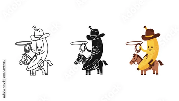 Obraz Three Unique Vector Illustration Characters