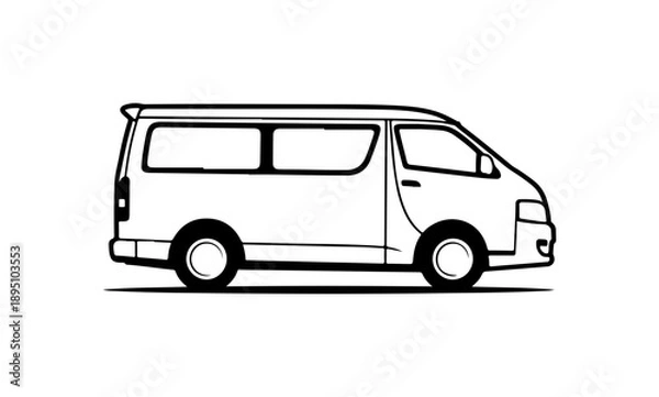 Obraz Minivan Silhouette Vector Illustration