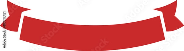 Obraz 注目度抜群！赤色の湾曲リボン・タイトル見出し・お祝い飾り枠ベクター素材