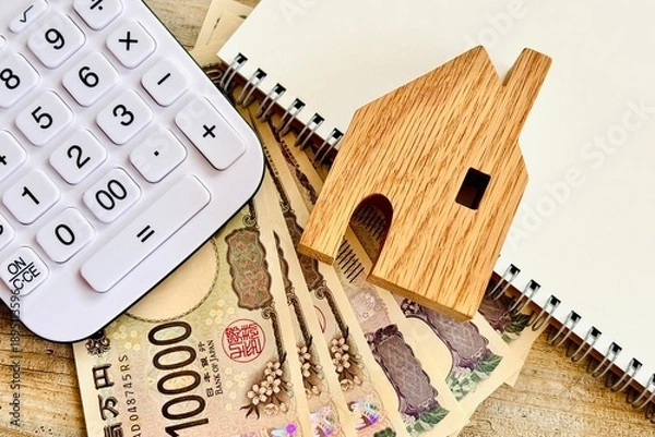 Fototapeta 家とお金・マイホームと貯金