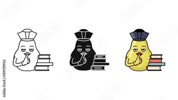 Obraz Chef Hat Icon Set with Books