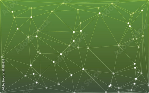 Obraz Abstract Green Network with Connected Nodes