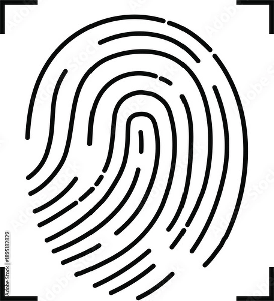 Obraz fingerprint on a white background