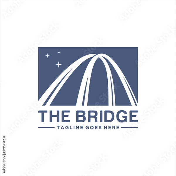 Obraz Modern Architecture Building Bridge Logo Design