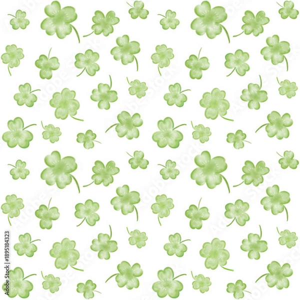 Fototapeta 水彩風クローバーの背景素材