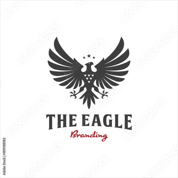 Obraz Pride Bird Heraldic Eagle Hawk Falcon Logo Design