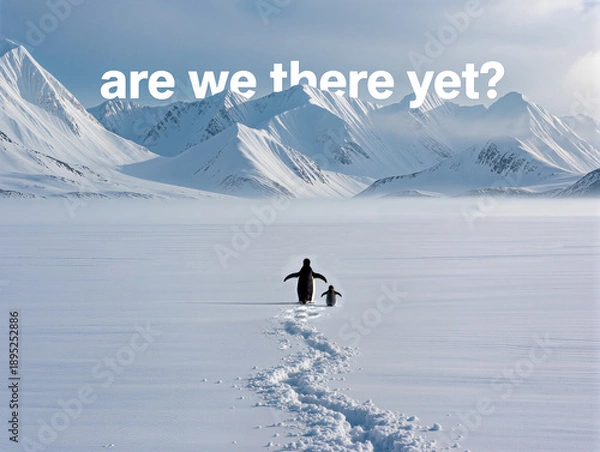 Obraz penguin are we there yet concept