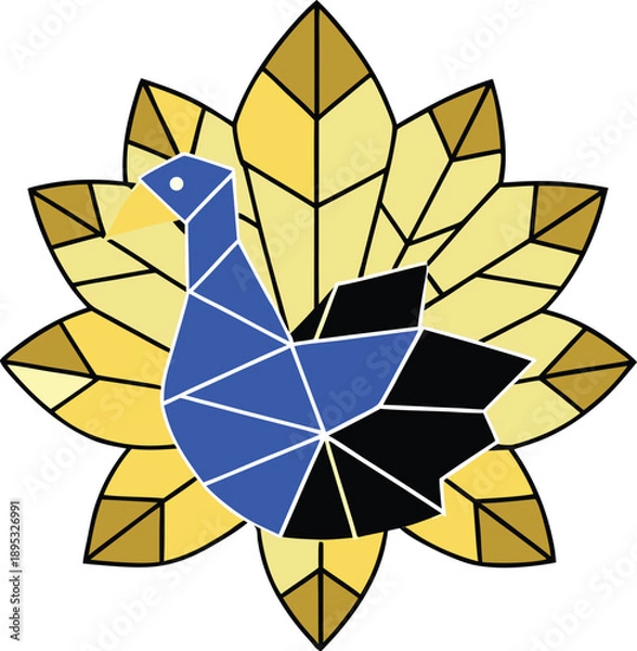 Obraz Thanksgiving design featuring fractured gold leaf pattern