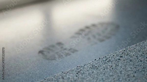 Obraz Footprint on Textured Grey Surface