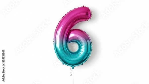 Obraz Celebratory number six balloon