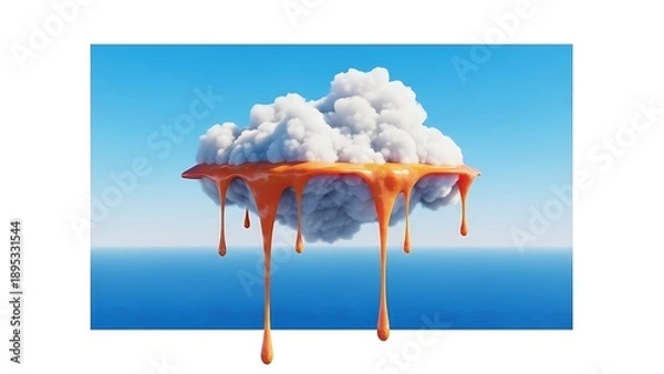 Obraz Cloud dripping with orange substance