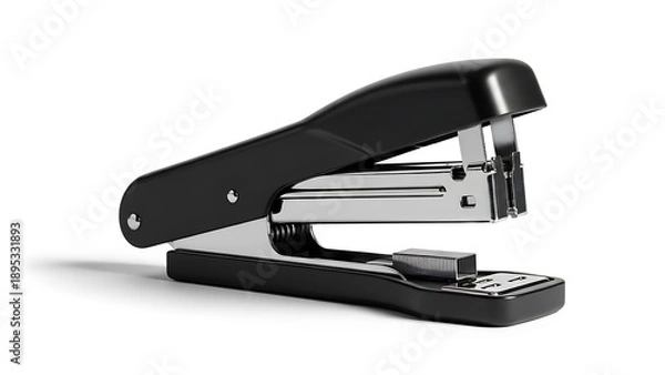 Obraz Black office stapler on white background