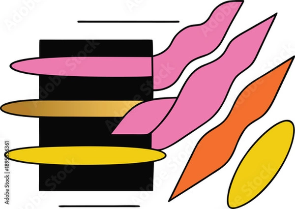 Obraz Minimalist composition with sparse expressive gold foil strokes