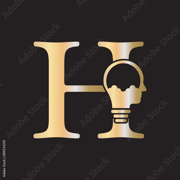 Obraz Initial Idea Logo combine with letter H vector template