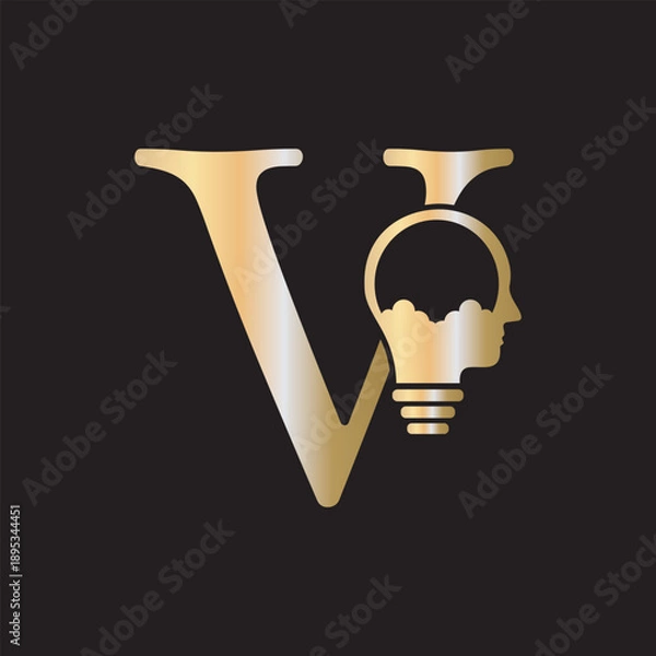 Fototapeta Initial Idea Logo combine with letter V vector template