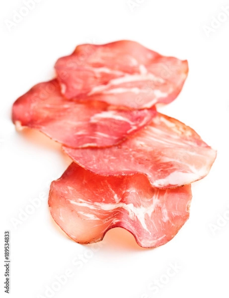Fototapeta Sliced prosciutto crudo.