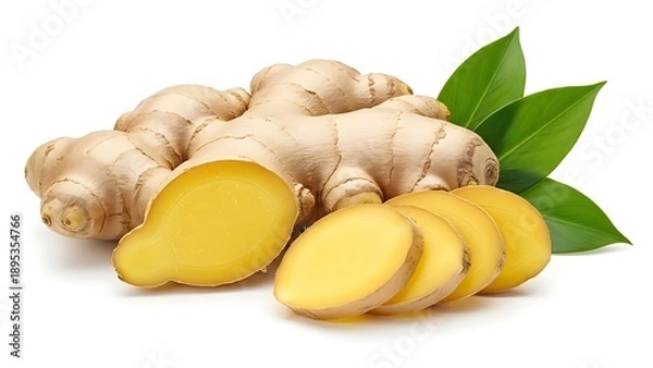 Obraz Freshly sliced ginger root