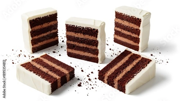 Obraz Delicious chocolate layer cake slices