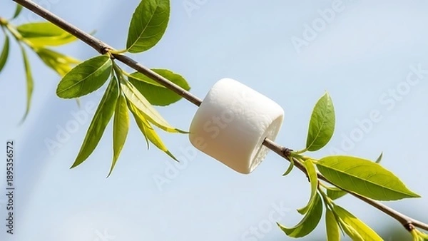 Obraz Marshmallow on a tree branch