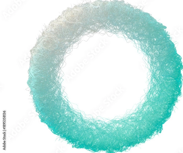 Obraz Abstract Teal Fiber Ring Circle Isolated Transparent Background