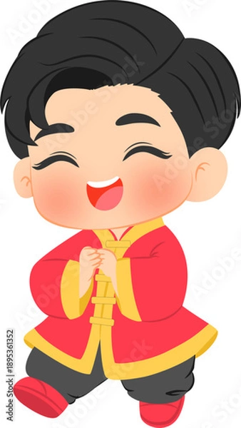 Obraz Cute Chinese New Year Boy