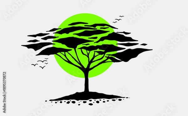 Obraz vector tree with roots