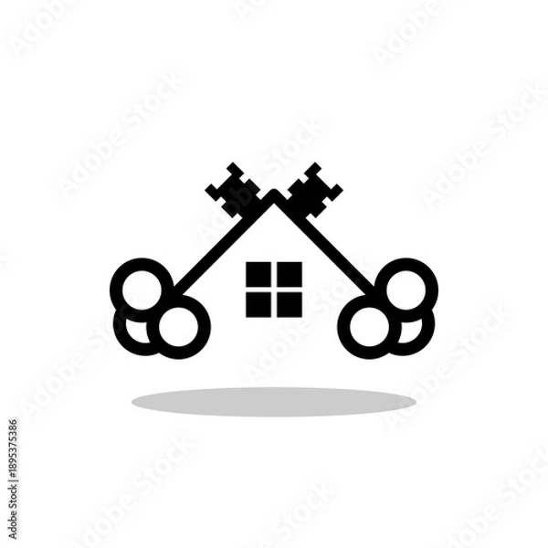 Obraz Two house keys icon with shadow
