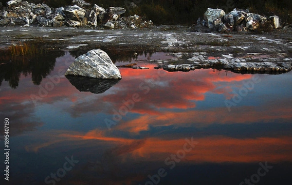 Obraz sunset reflections in the lake