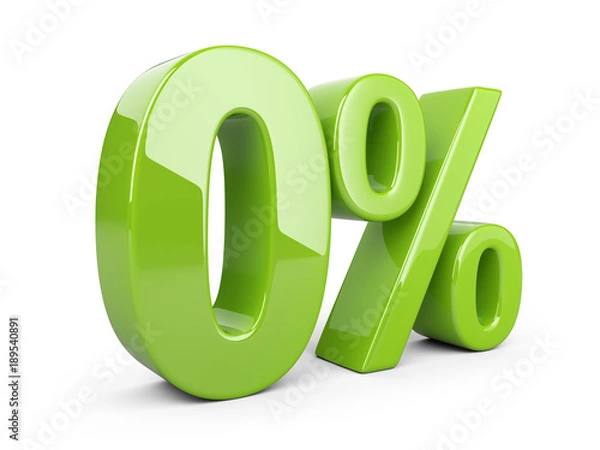 Obraz Glossy green zero percent or 0 % special Offer.