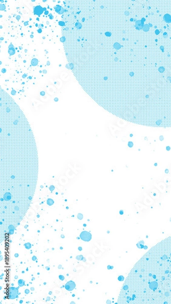 Obraz Abstract blue splash art on clear transparent background vertical format