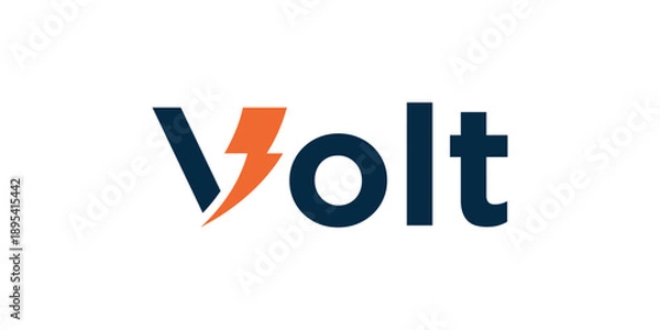 Obraz word mark volt logo design, typography text volt graphics vector template