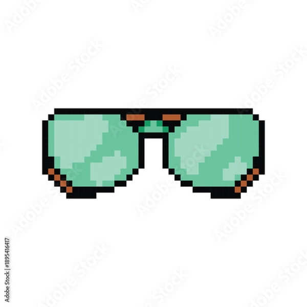 Obraz Pixel art stylish glasses element object graphic