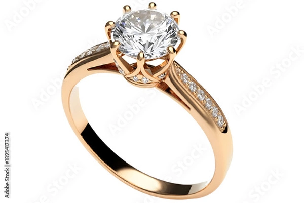 Obraz golden ring with diamonds
