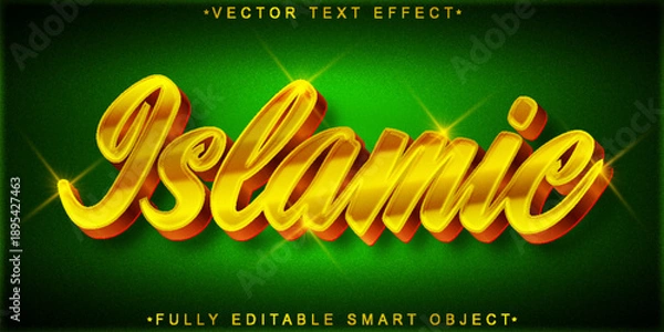 Obraz  Islamic Culture Calligraphy Typography Vector Fully Editable Smart Object Text Effect