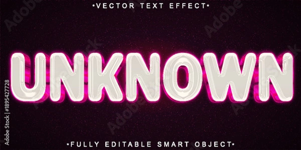 Obraz  Unknown Mystery Dark Typography Vector Fully Editable Smart Object Text Effect