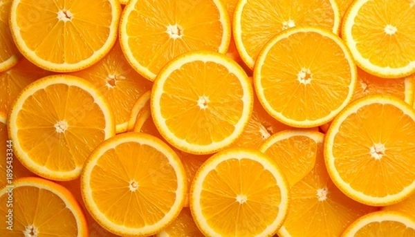 Obraz Overlapping orange slices, vibrant citrus pattern