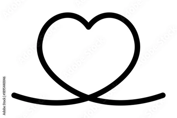 Fototapeta ハートの線アイコン