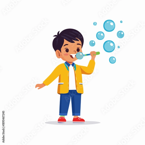 Obraz boy with soap bubbles