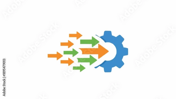 Obraz Gear with arrows in motion.