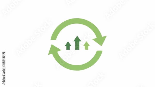 Obraz Green Arrows in Circle Symbol.