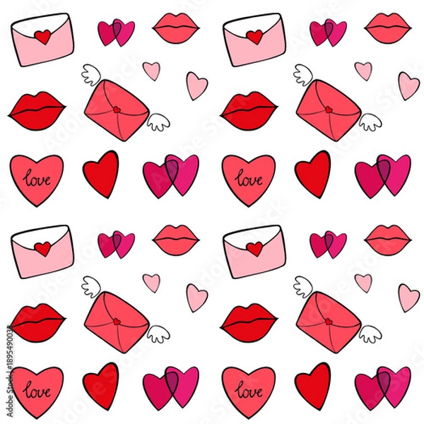 Obraz Pattern Valentine heart vector